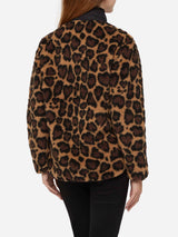 Giacca in pile Teddy Keystone con stampa leopardata