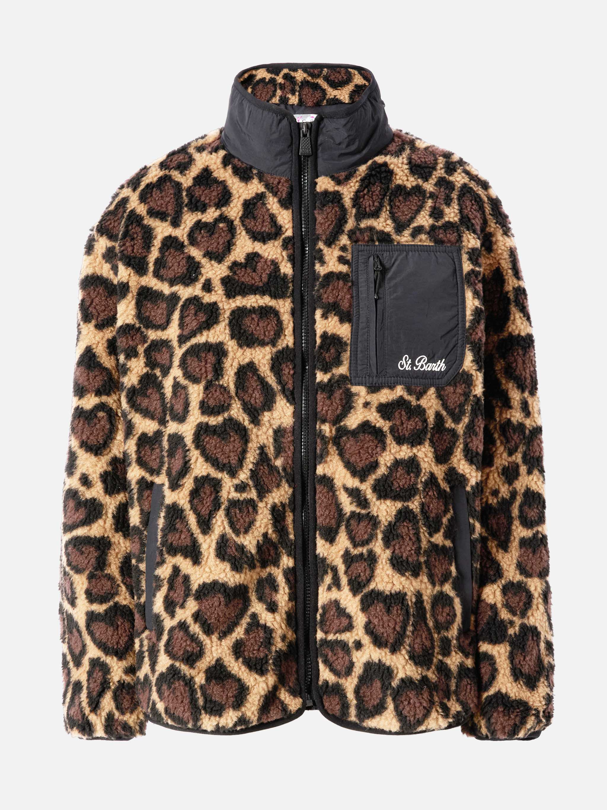 Teddy-fleece jacket Keystone with leopard print – MC2 Saint Barth