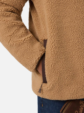 Veste teddy Keystone beige avec fermeture zippée 
