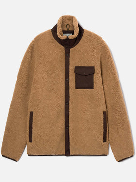 Veste teddy Keystone beige avec fermeture zippée 