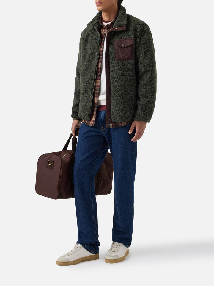 Teddyjacke Keystone in Military Green mit Reißverschluss 