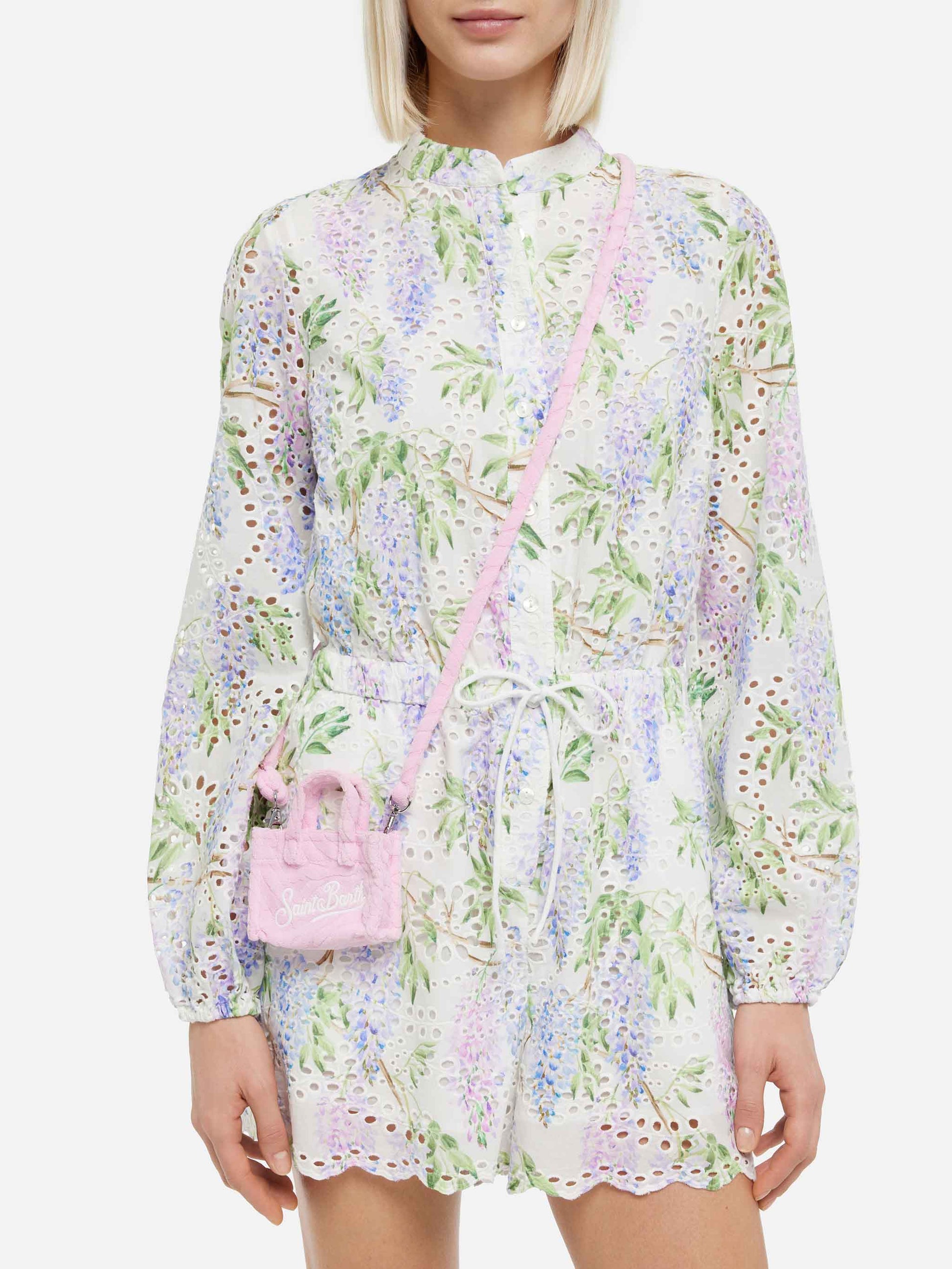 Light blue embossed terry Key Holder - MC2 Saint Barth