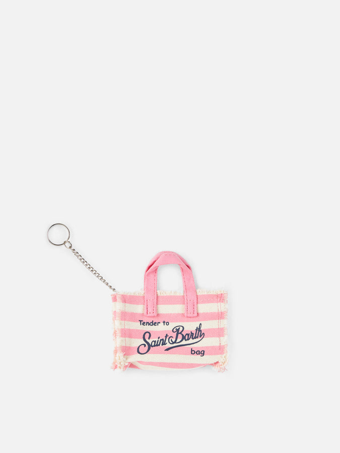 Mc2 Saint Barth Pink striped cotton canvas Key Holder