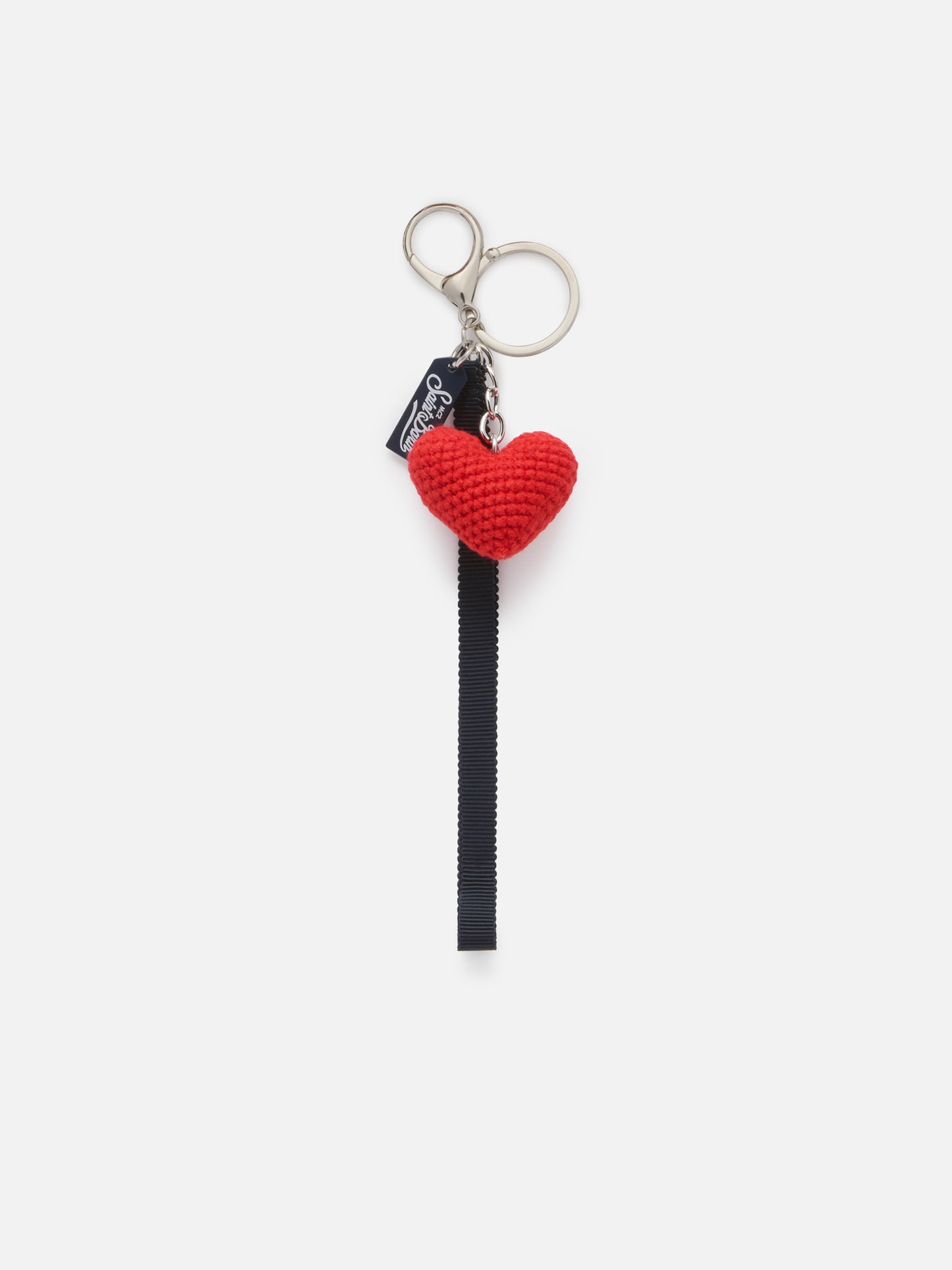 Keyring  with heart crochet charm