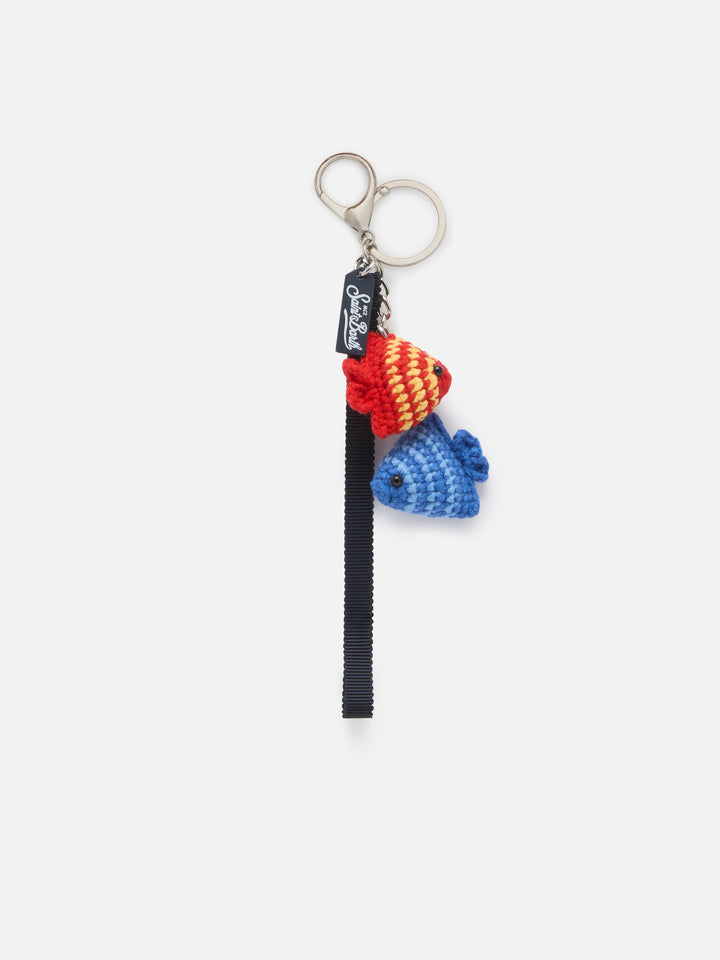 Portachiavi Keyring con charm pesci crochet