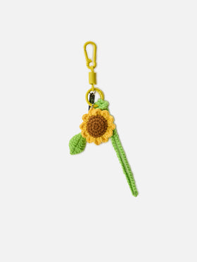 Funny bag Charm with crochet sunflower