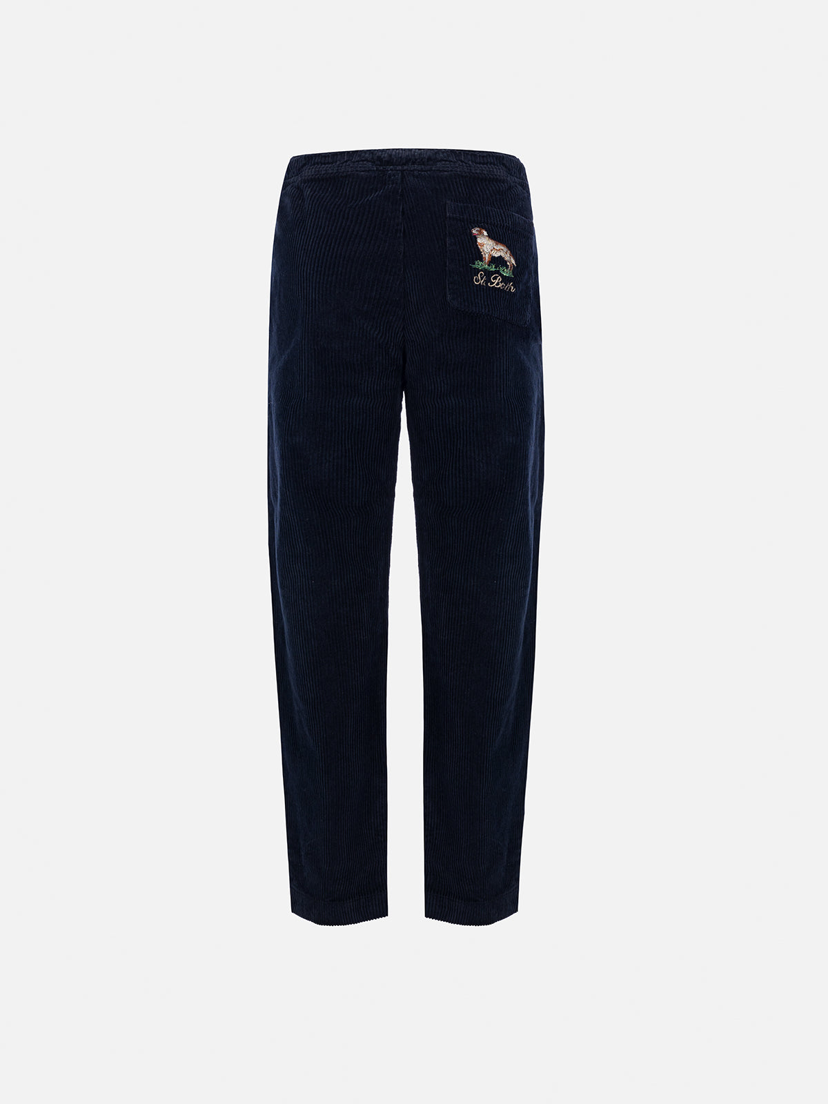 Boy corduroy pants Kilkenny with country dog embroidery - MC2 Saint Barth