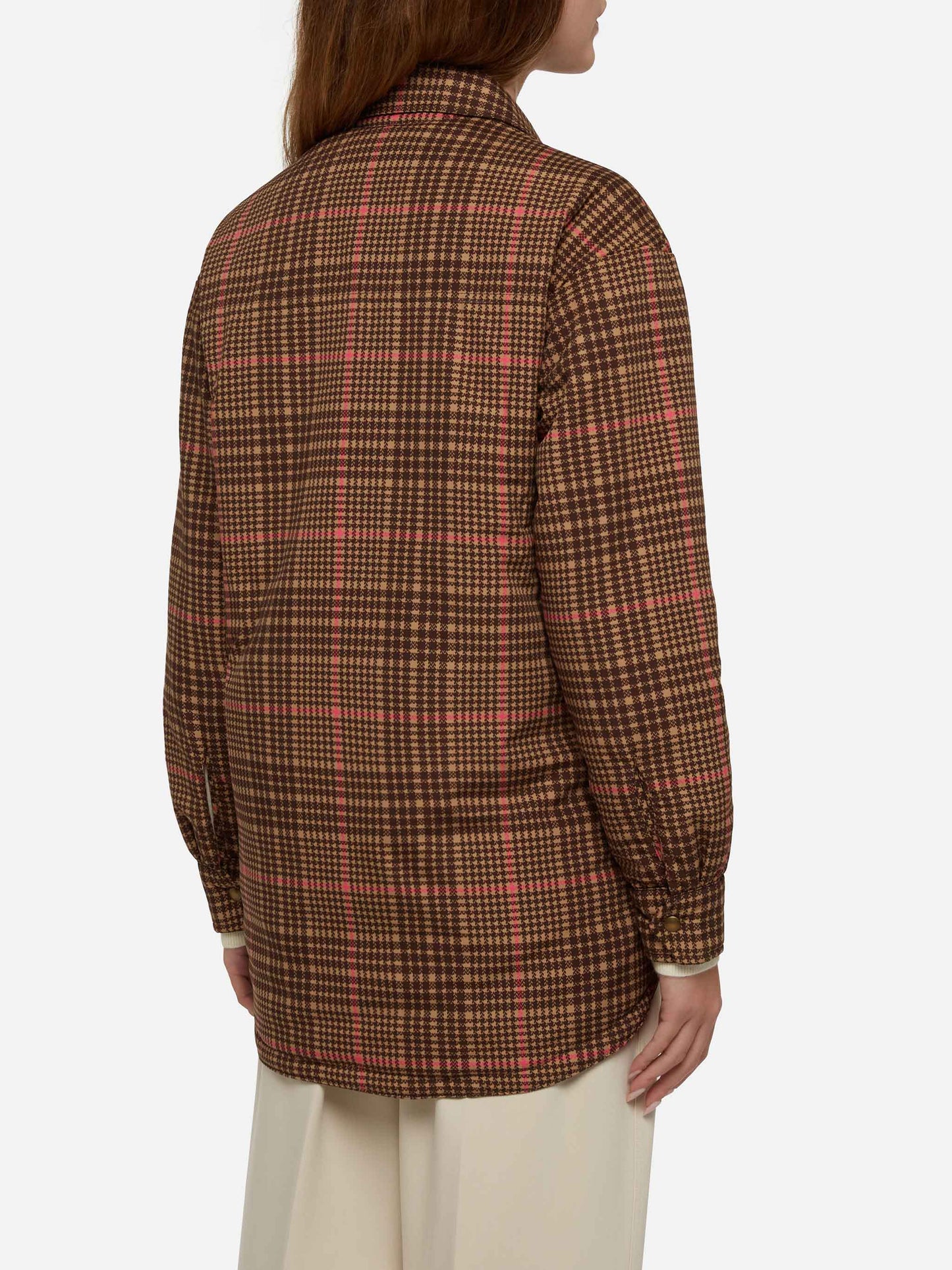 Quilted padded lightweight jacket Kimmy with pied de poule print - MC2 Saint Barth