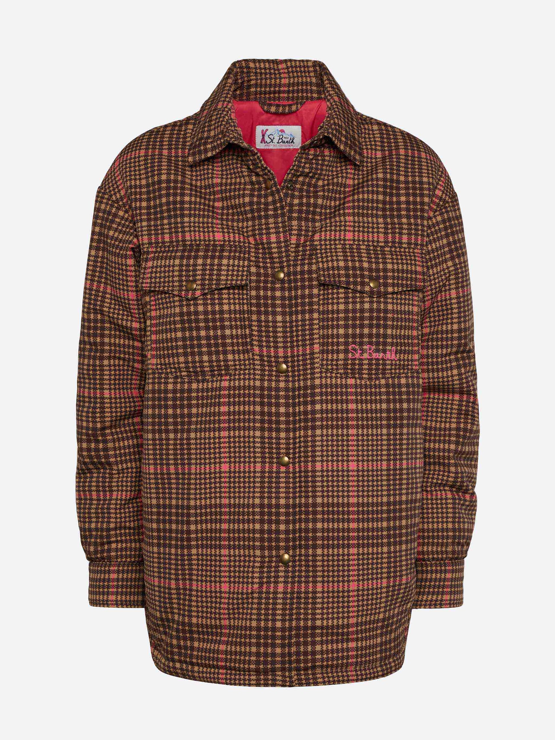 Quilted padded lightweight jacket Kimmy with pied de poule print - MC2 Saint Barth