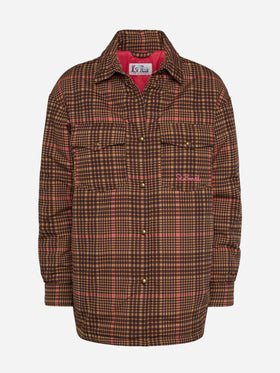 Quilted padded lightweight jacket Kimmy with pied de poule print - MC2 Saint Barth