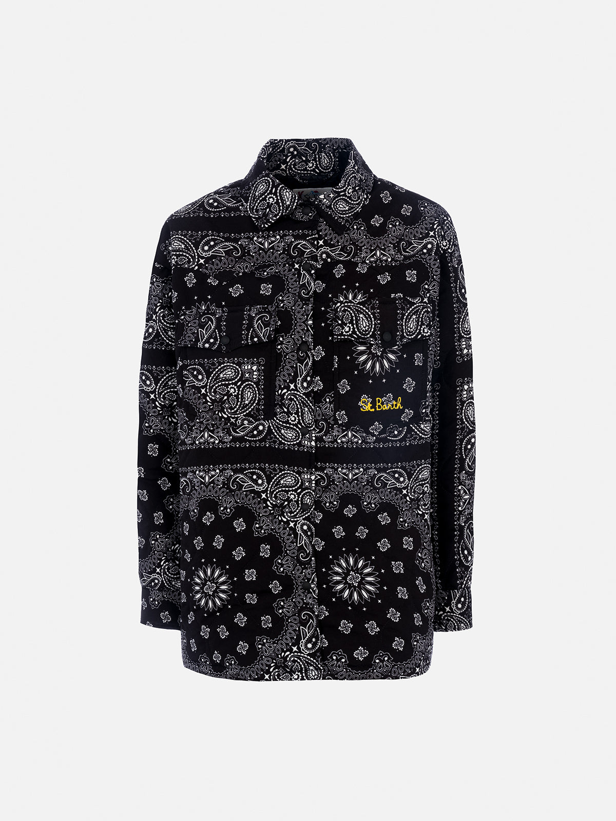 Woman jacket with black bandanna print - MC2 Saint Barth