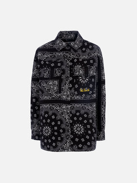 Woman jacket with black bandanna print - MC2 Saint Barth