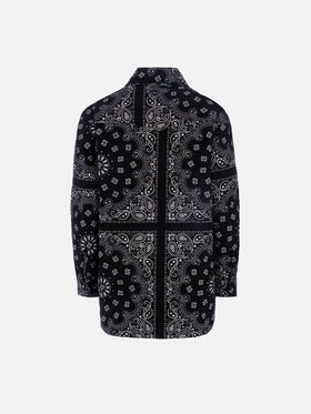 Woman jacket with black bandanna print - MC2 Saint Barth