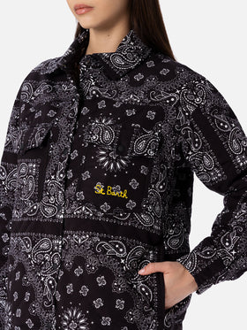 Woman jacket with black bandanna print - MC2 Saint Barth