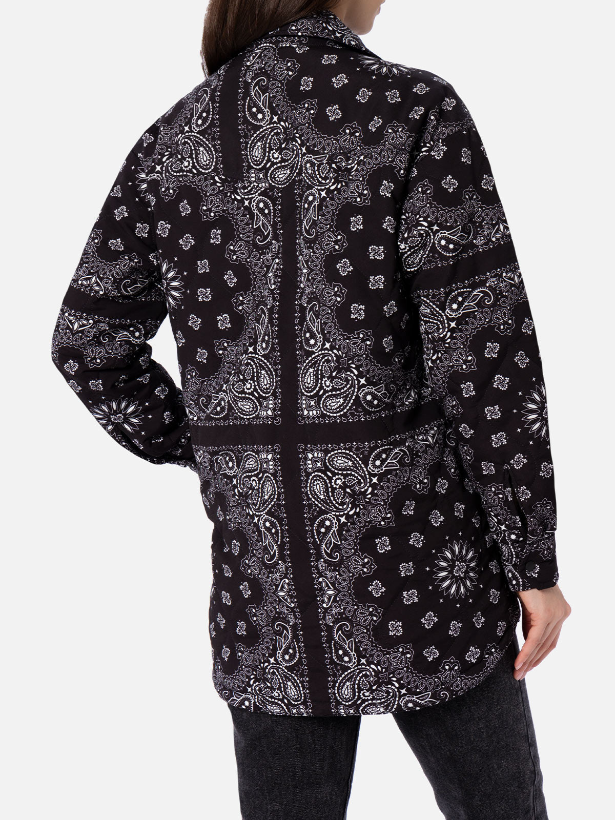 Woman jacket with black bandanna print - MC2 Saint Barth