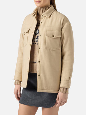 Damen-Wolljacke mit Saint-Barth-Strass-Print