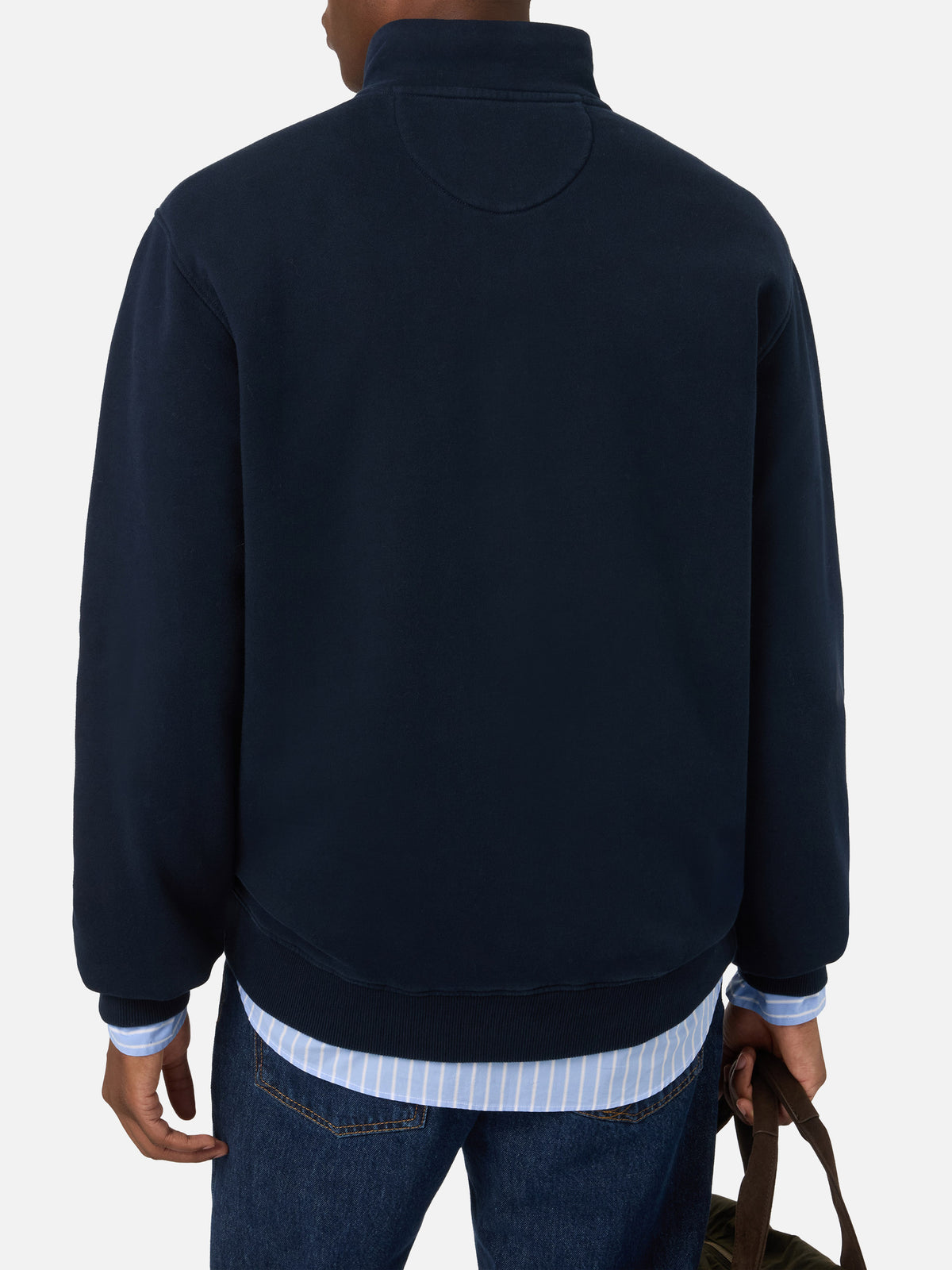 Sweat-shirt en coton Kenneth Navy blue avec monogramme SB Legacy 
