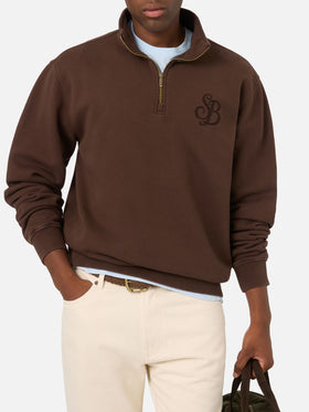 Sweat-shirt Kenneth en coton marron avec monogramme SB Legacy 