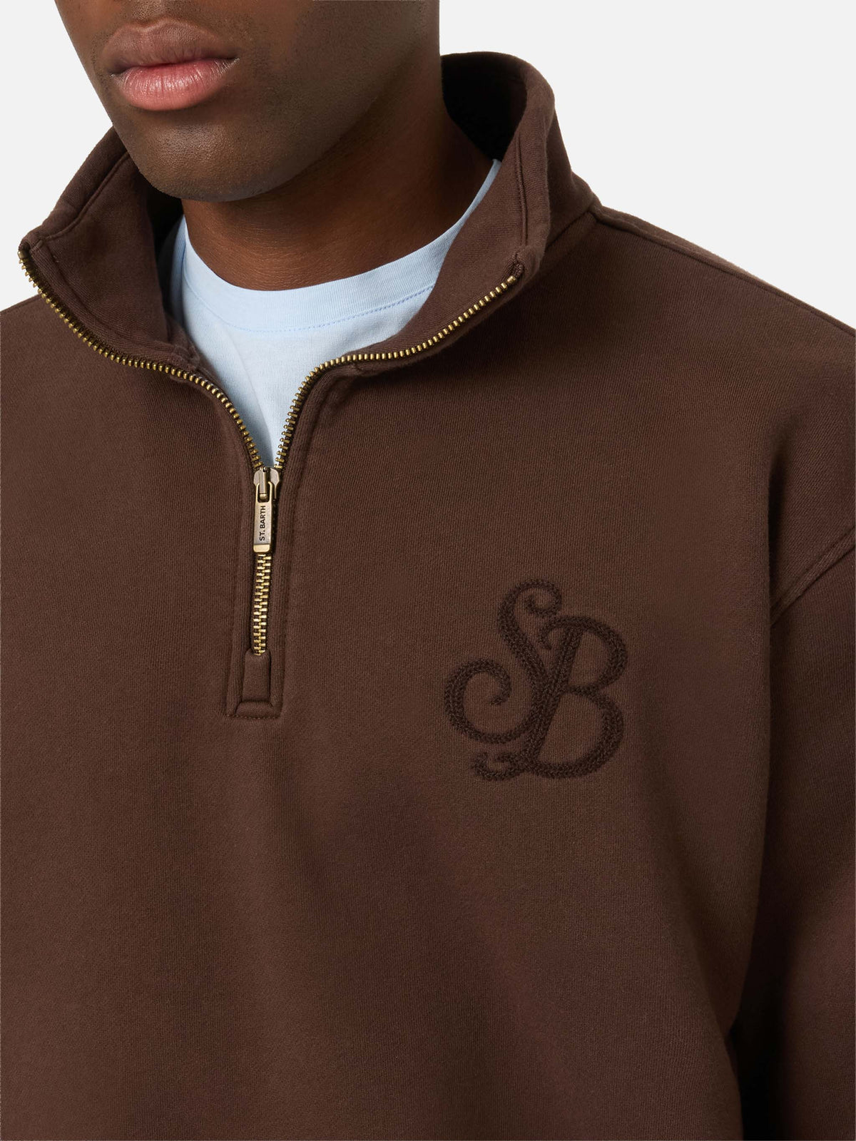 Sweat-shirt Kenneth en coton marron avec monogramme SB Legacy 