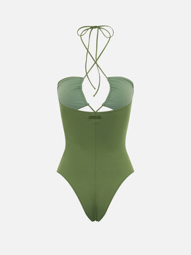Military green cutout one piece swimsuit Kinsley - MC2 Saint Barth