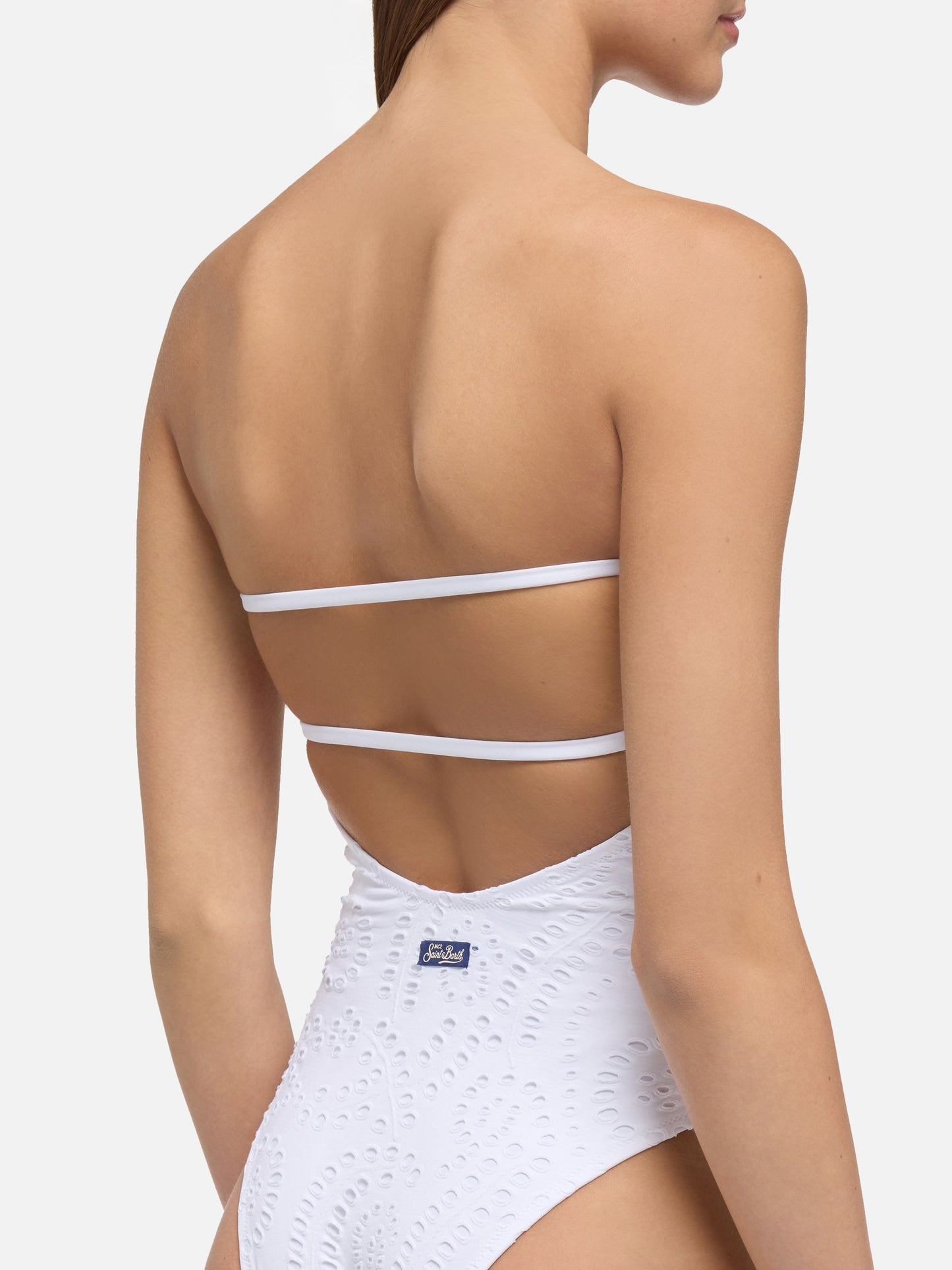 Kayla white sangallo lace one-piece swimsuit - MC2 Saint Barth