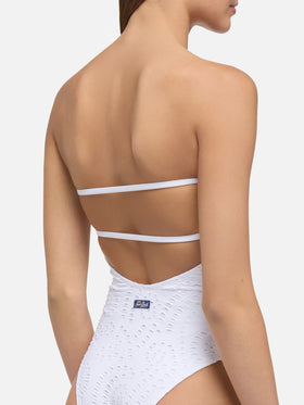 Kayla white sangallo lace one-piece swimsuit - MC2 Saint Barth