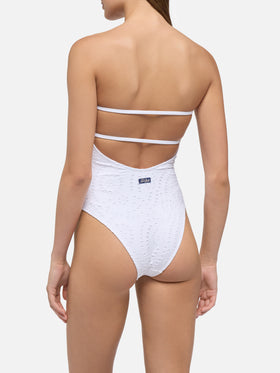 Kayla white sangallo lace one-piece swimsuit - MC2 Saint Barth
