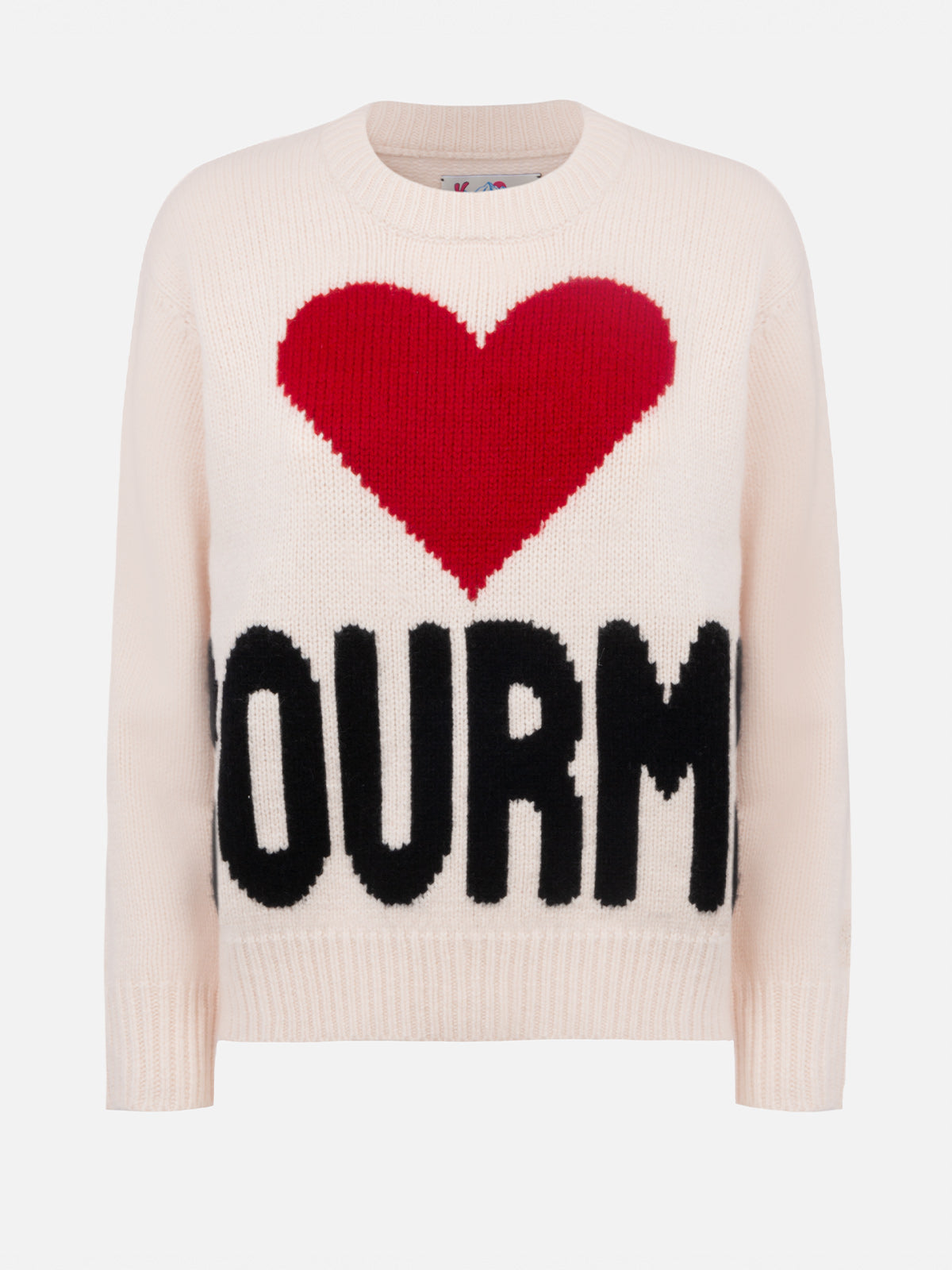 Woman white fair isle sweater Kyla with Courma jacquard - MC2 Saint Barth