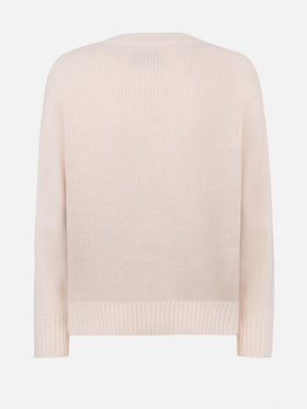 Woman white fair isle sweater Kyla with Courma jacquard - MC2 Saint Barth