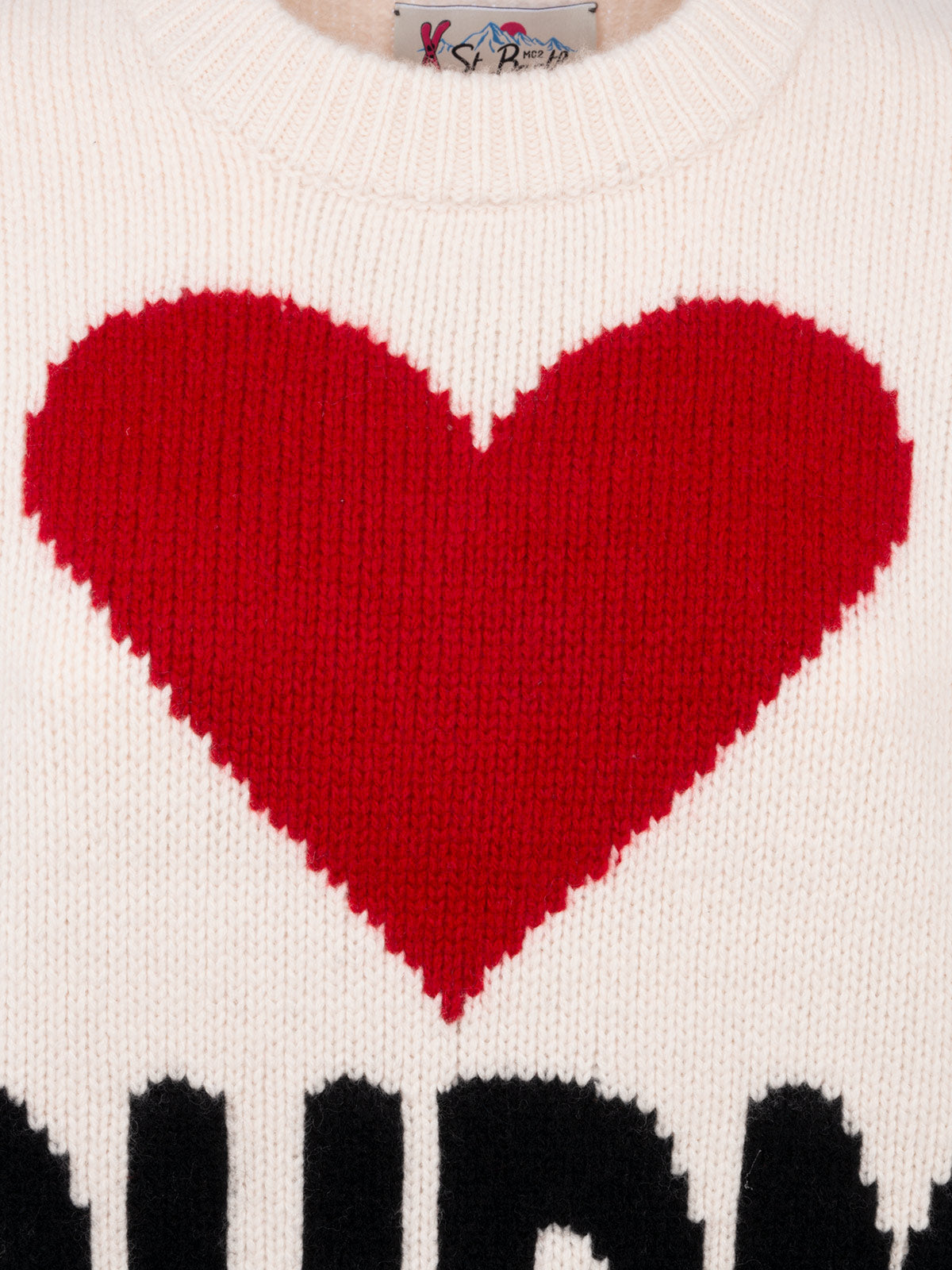 Woman white fair isle sweater Kyla with Courma jacquard - MC2 Saint Barth