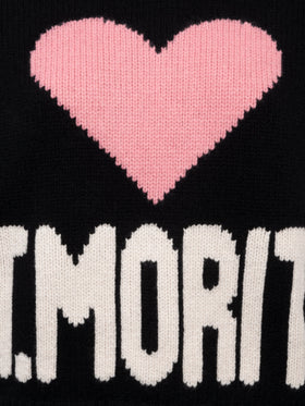 Woman black fair isle sweater Kyla with St. Moritz jacquard - MC2 Saint Barth