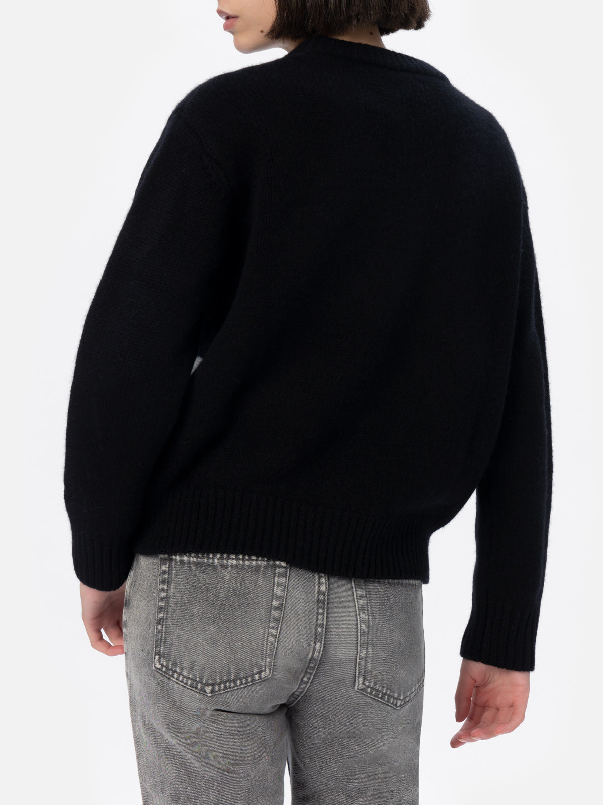 Woman black fair isle sweater Kyla with St. Moritz jacquard - MC2 Saint Barth