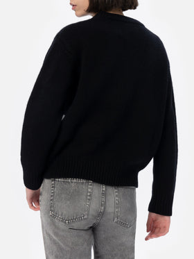 Woman black fair isle sweater Kyla with St. Moritz jacquard - MC2 Saint Barth