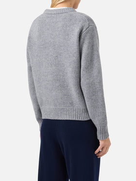 Kyla wool sweater in grey with St. Moritz jacquard
