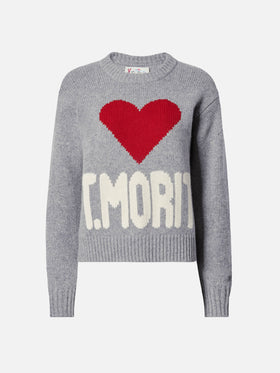 Kyla wool sweater in grey with St. Moritz jacquard