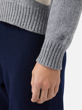 Kyla wool sweater in grey with St. Moritz jacquard