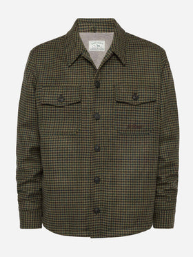 Man wool blend overshirt Landeck with pied de poule print - MC2 Saint Barth