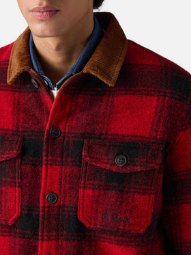 Camicia da uomo in misto lana Landeck con stampa tartan