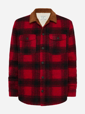 Man wool blend overshirt Landeck with tartan print - MC2 Saint Barth