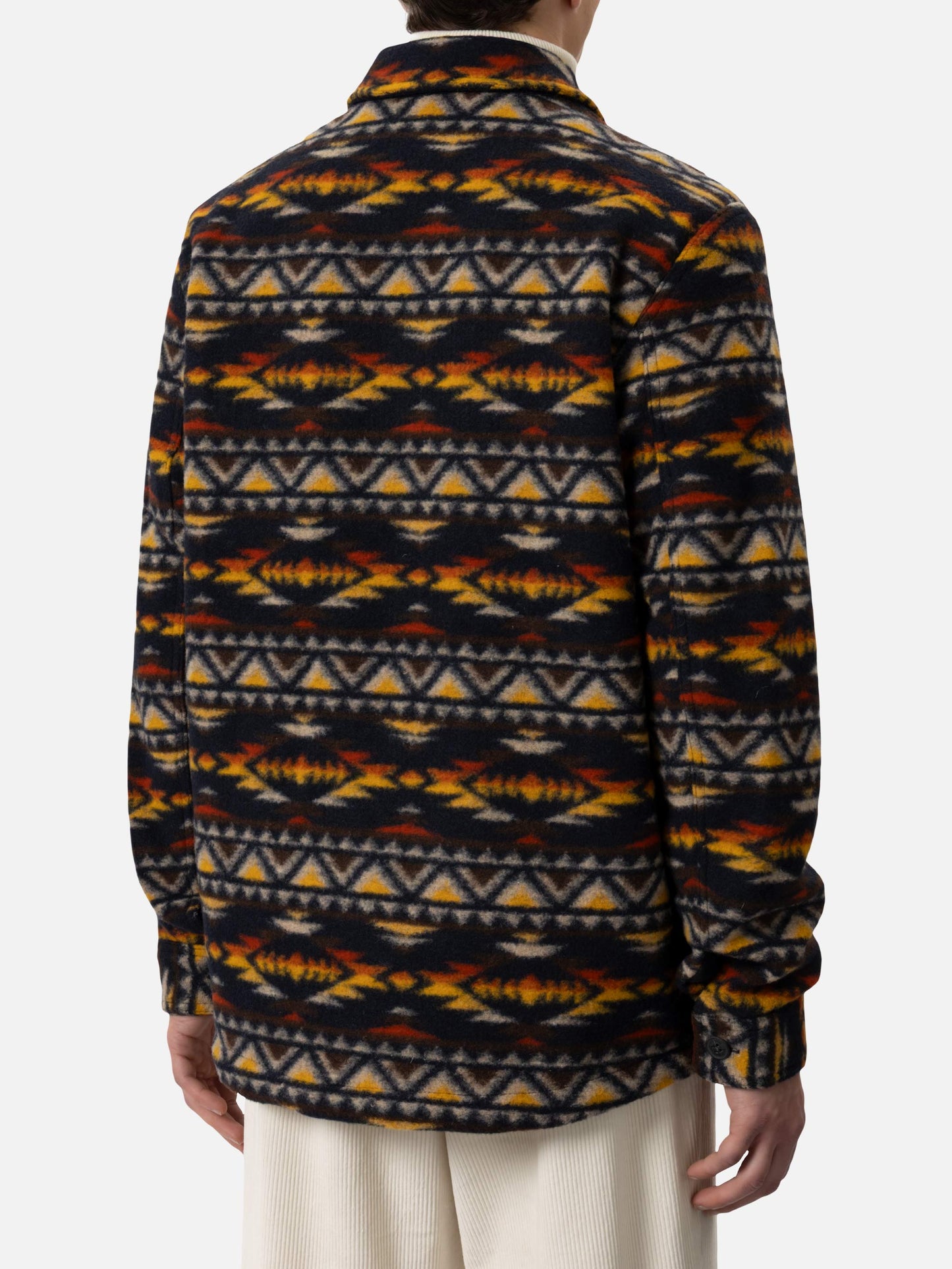 Man wool blend overshirt Landeck with navajo plaid print - MC2 Saint Barth