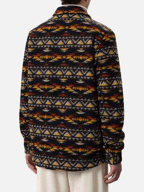 Man wool blend overshirt Landeck with navajo plaid print - MC2 Saint Barth