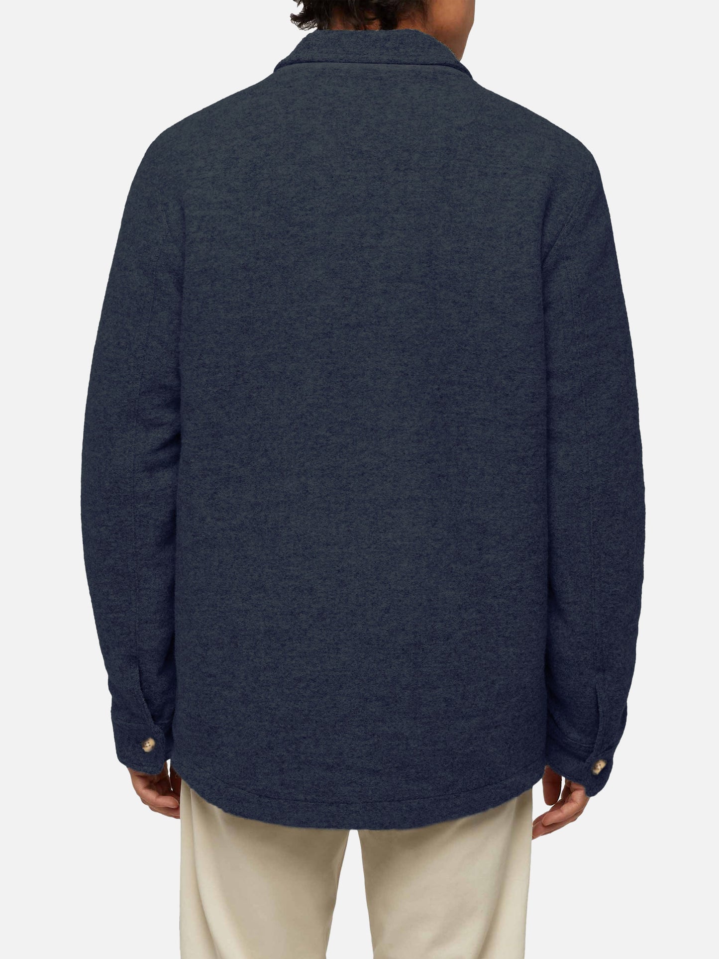 Camicia over Landeck in misto lana blu navy