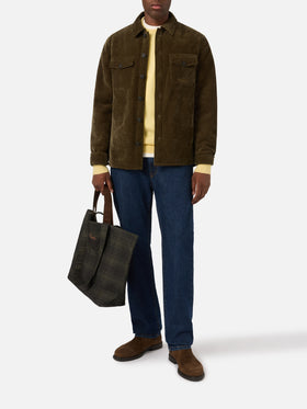 Sobrecamisa de pana Landeck verde militar con forro teddy 