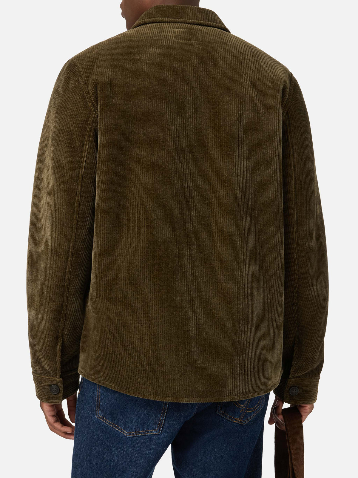 Sobrecamisa de pana Landeck verde militar con forro teddy 