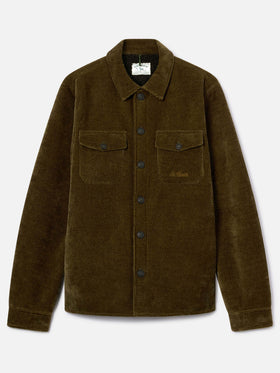 Sobrecamisa de pana Landeck verde militar con forro teddy 