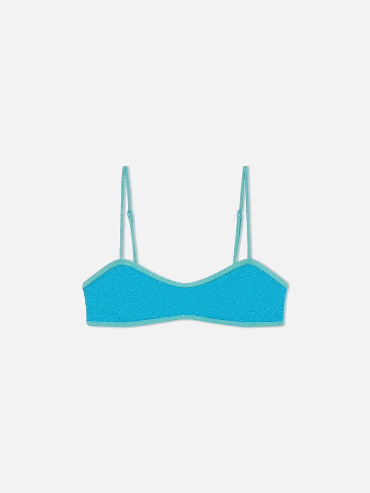 Haut de bikini brassière Lurex Laryn avec passepoil 