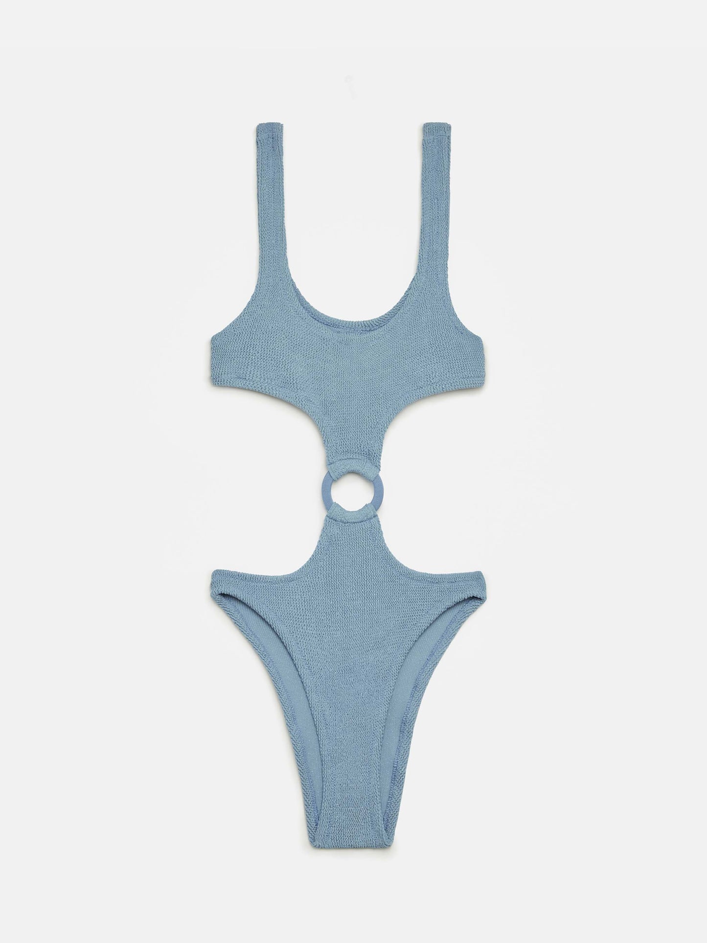 Laurel crinkle lurex silver cut-out one-piece swimsuit - MC2 Saint Barth