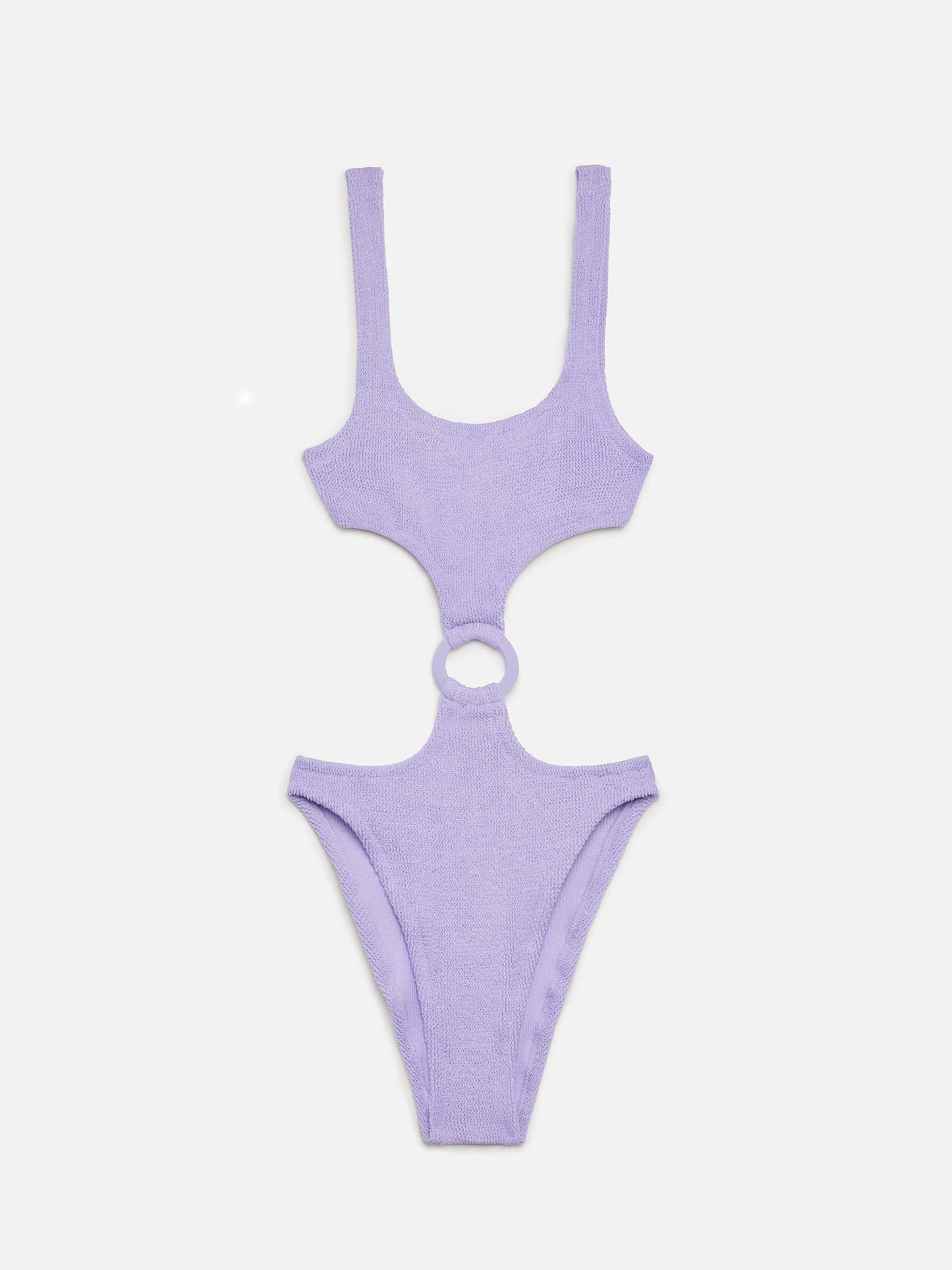 Laurel crinkle lurex lilac cut-out one-piece swimsuit - MC2 Saint Barth