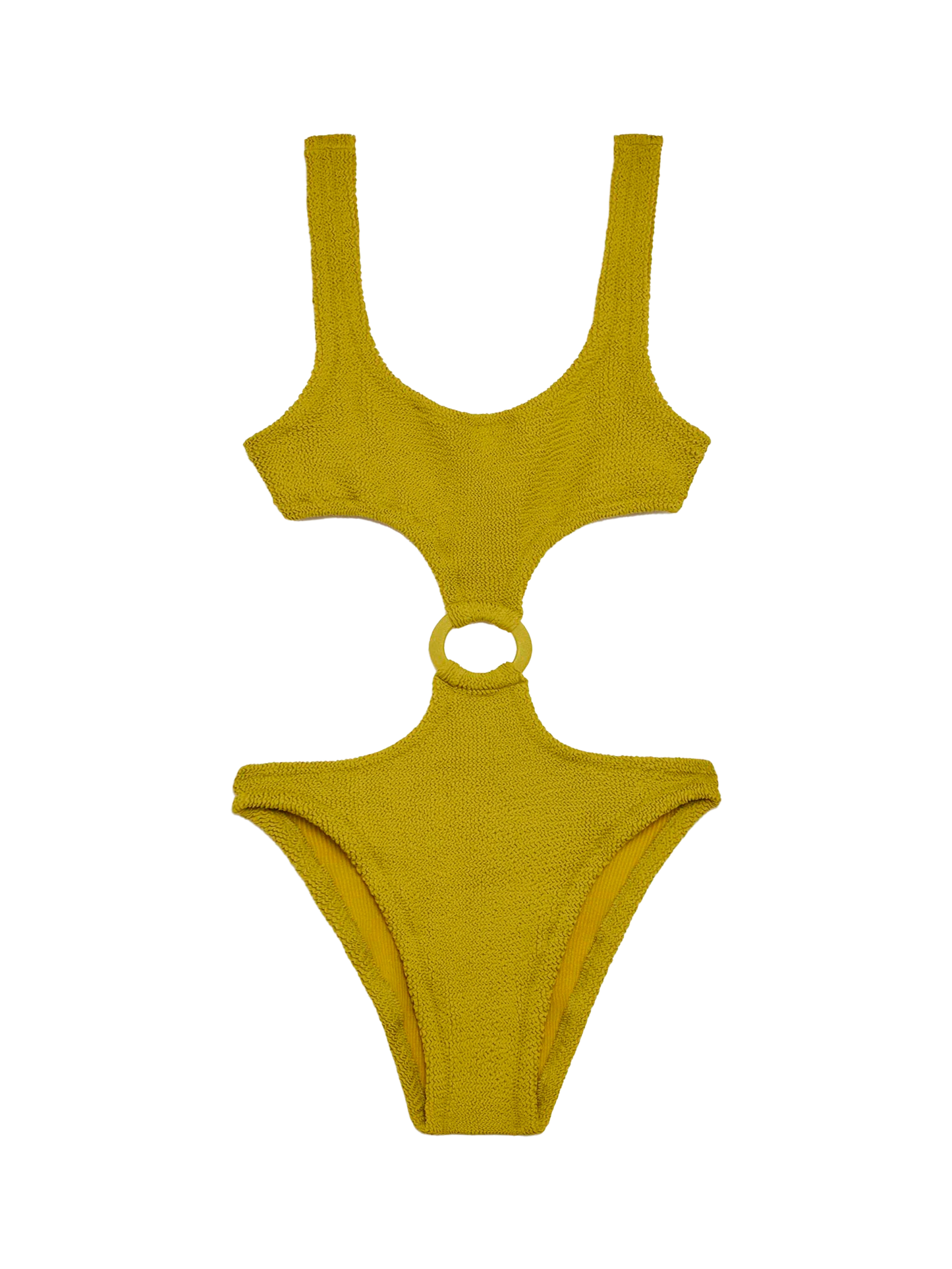 Laurel crinkle pistachio cut-out one-piece swimsuit - MC2 Saint Barth