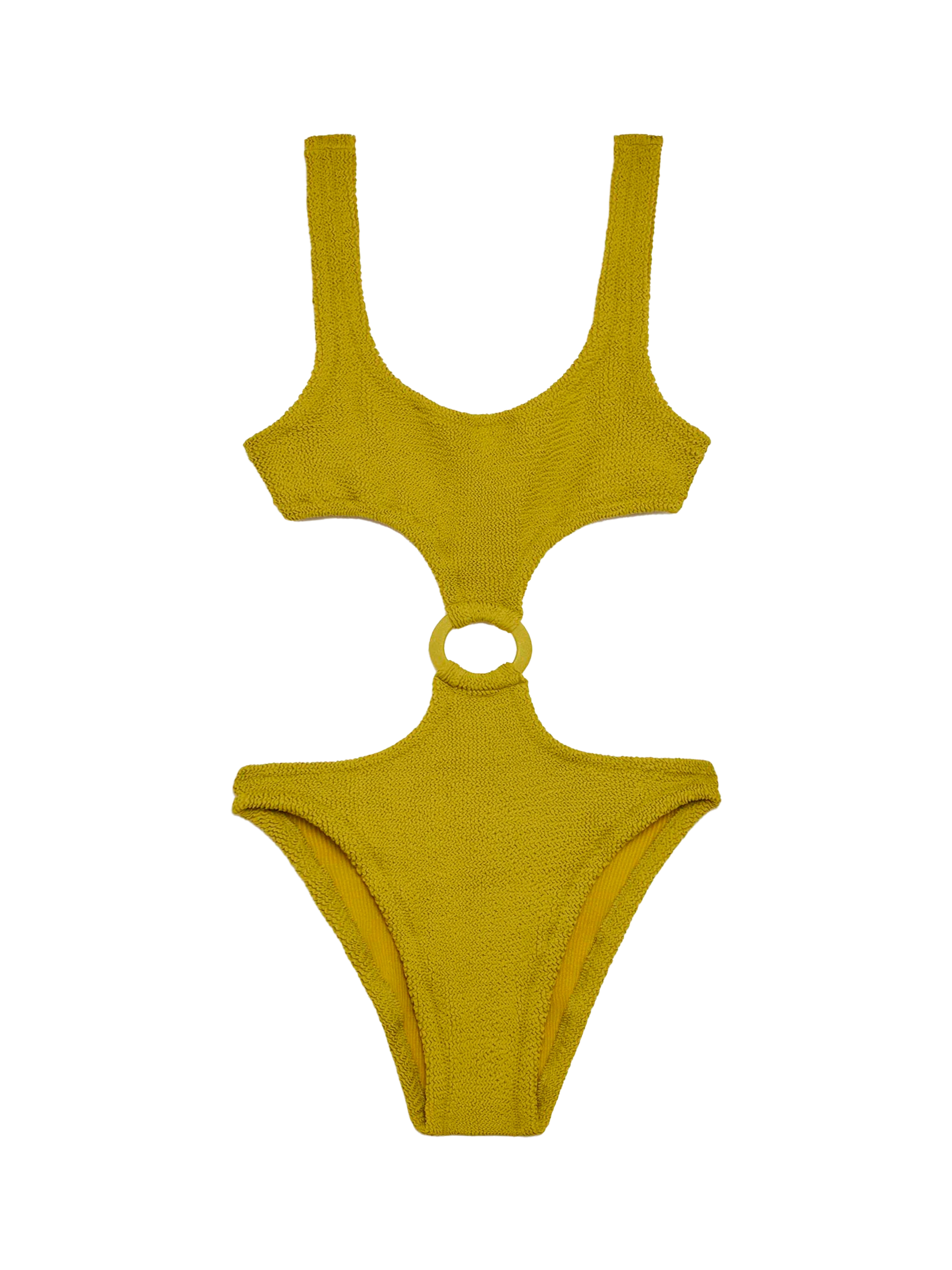 Laurel crinkle pistachio cut-out one-piece swimsuit - MC2 Saint Barth